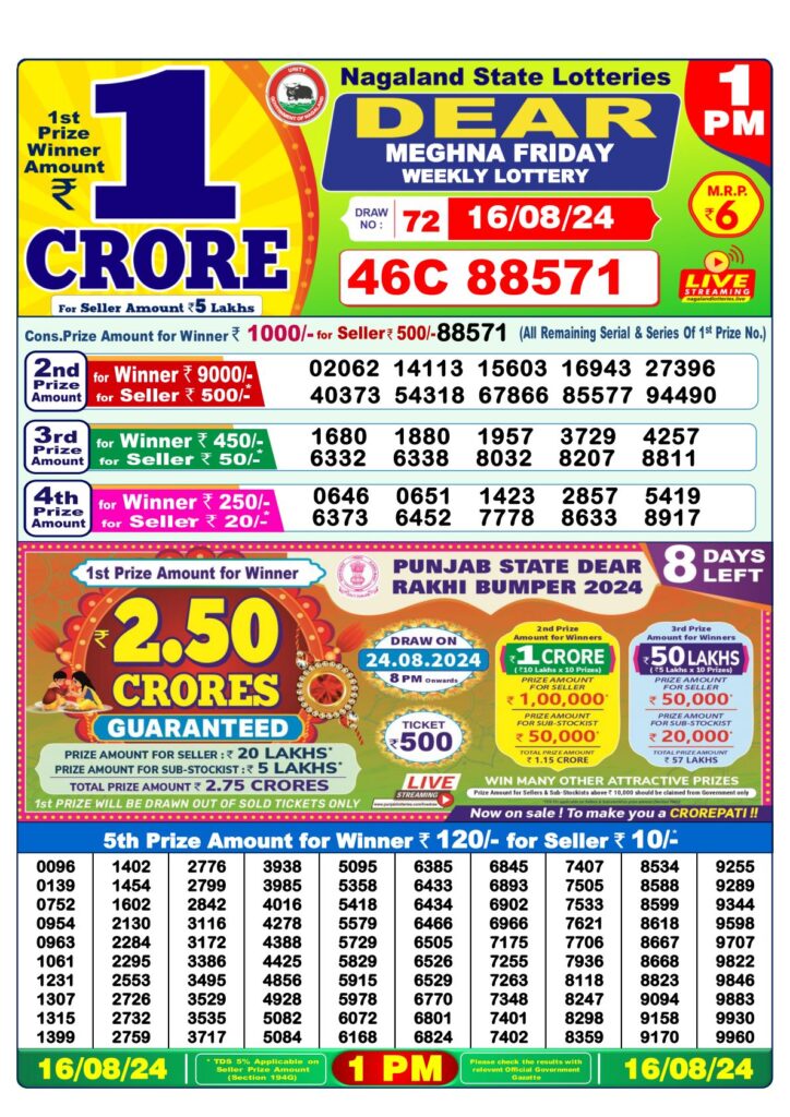 nagaland lottery result